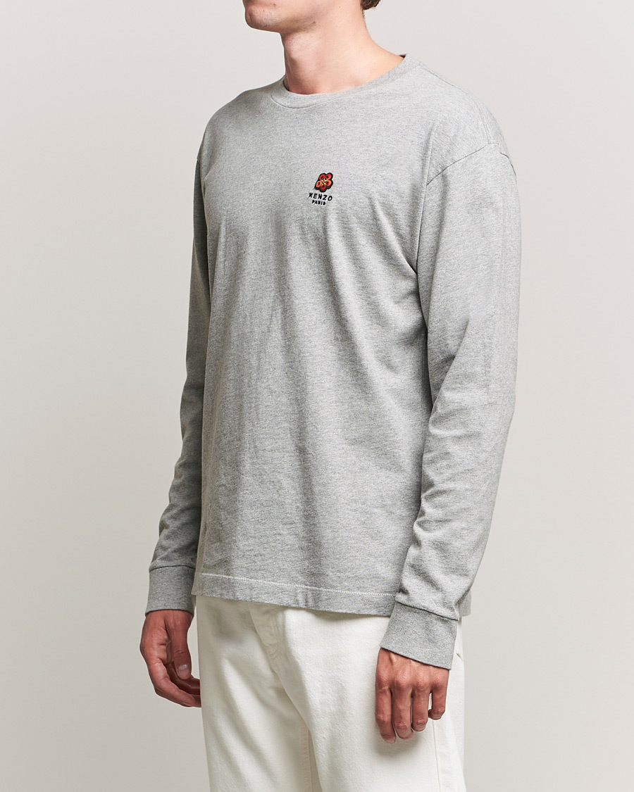 Herre | Langermede t-shirts | KENZO | Logo Classic Long Sleeve Tee Pearl Grey