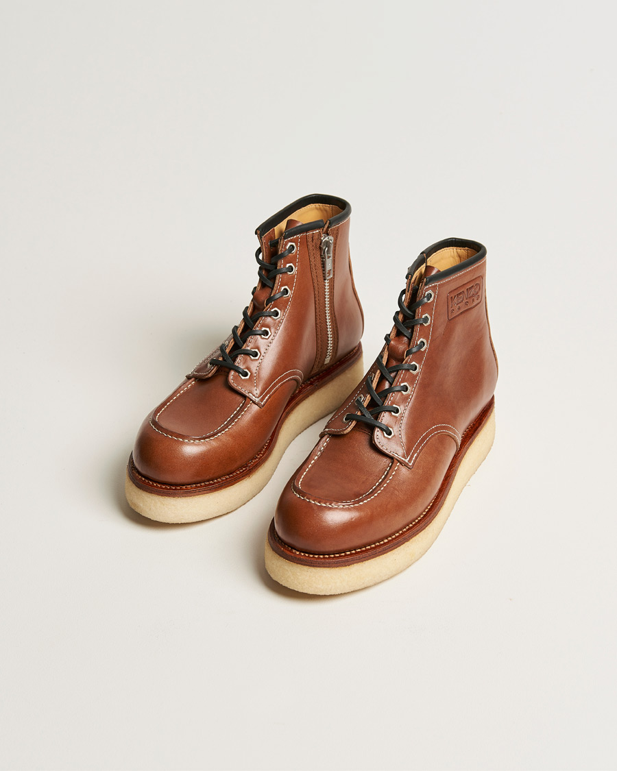 Herre | KENZO Yama Lace Up Boots Dark Camel | KENZO | Yama Lace Up Boots Dark Camel