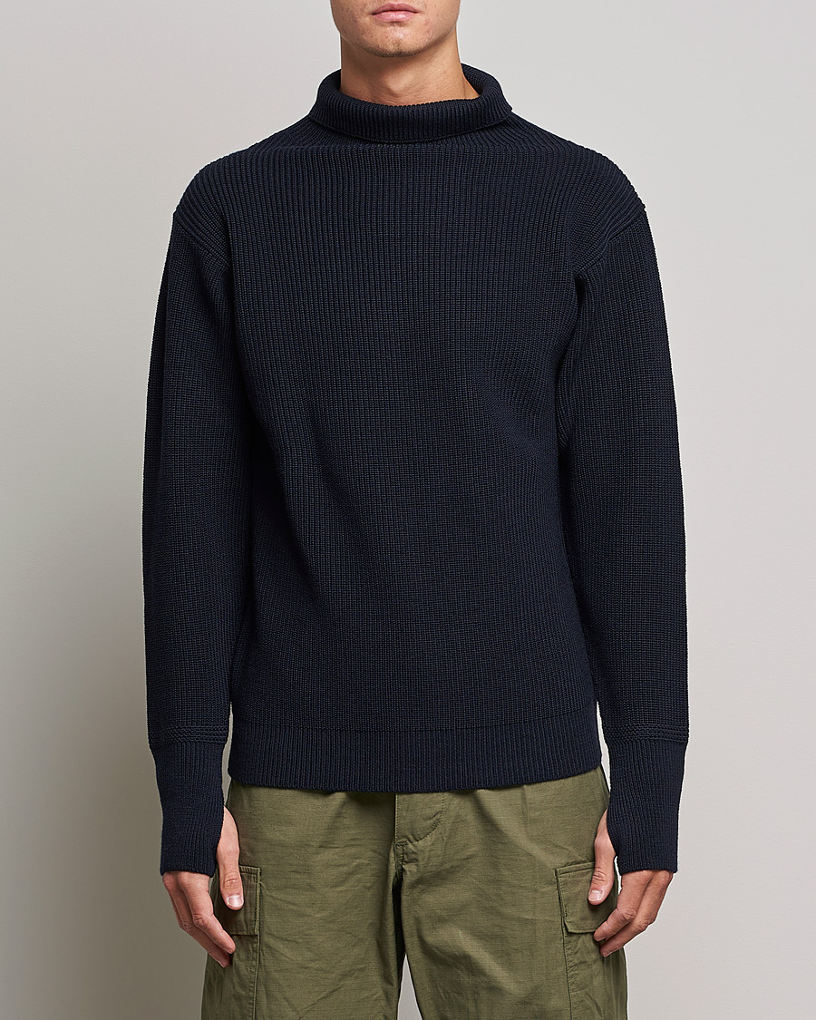 Herre | Gensere | Andersen-Andersen | Sailor Wool Turtleneck Navy Blue