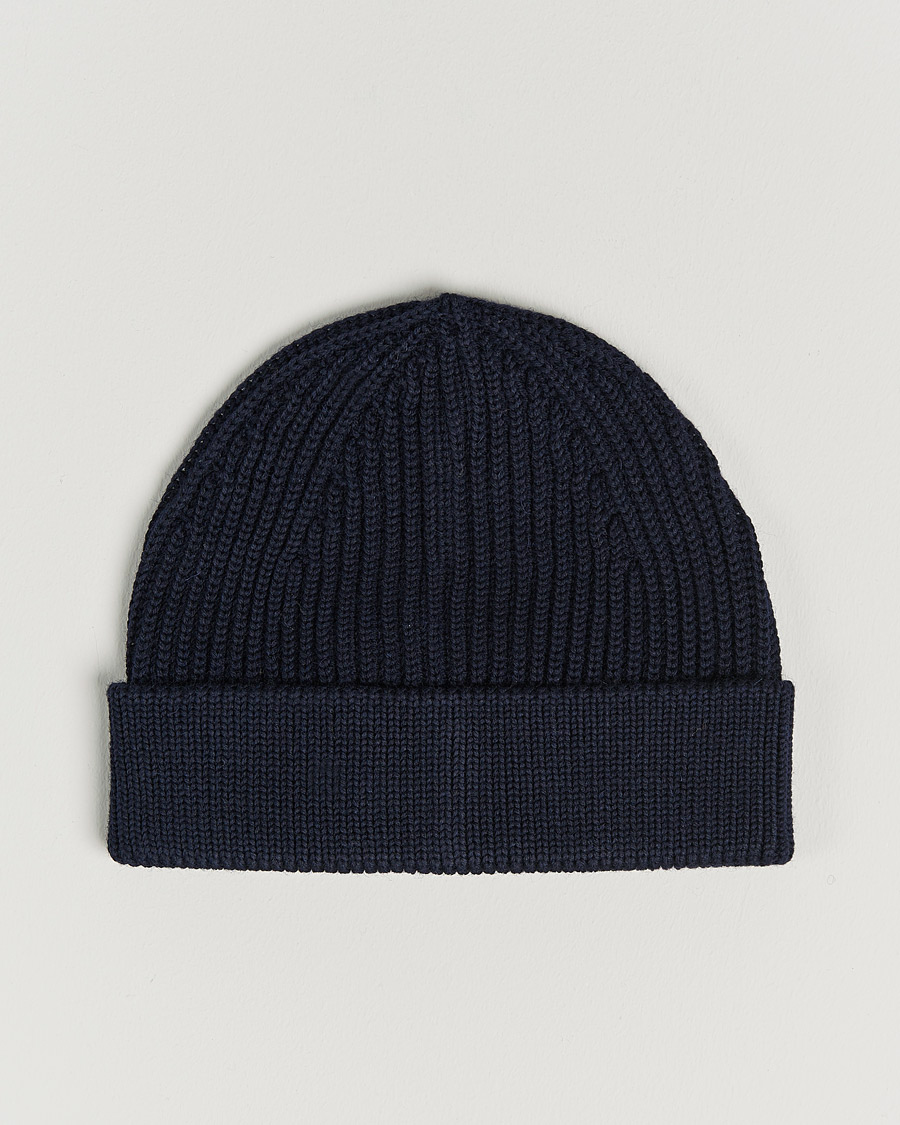 Herre | Andersen-Andersen Merino Wool Rib Beanie Navy Blue | Andersen-Andersen | Merino Wool Rib Beanie Navy Blue