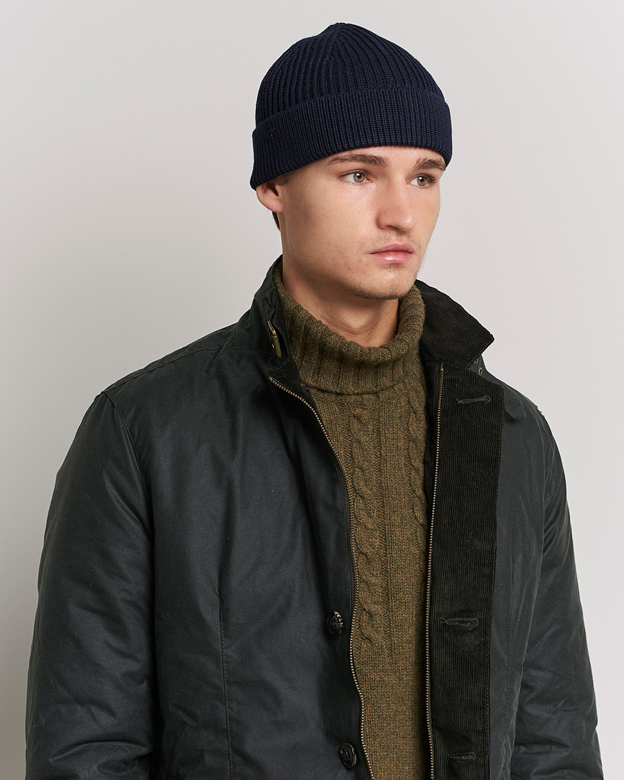 Herre | Andersen-Andersen Merino Wool Rib Beanie Navy Blue | Andersen-Andersen | Merino Wool Rib Beanie Navy Blue