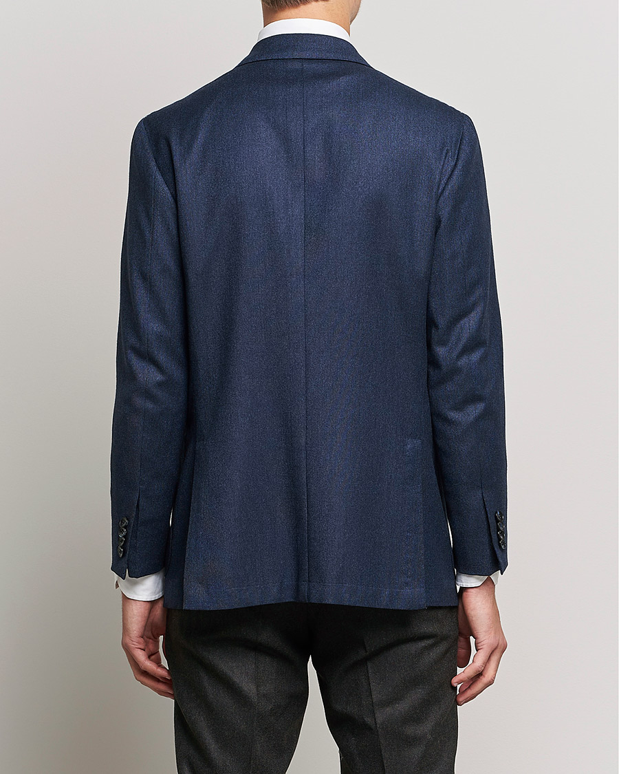 Herre | Dressjakker | Kiton | Wool/Cashmere Hopsack DB Blazer Navy