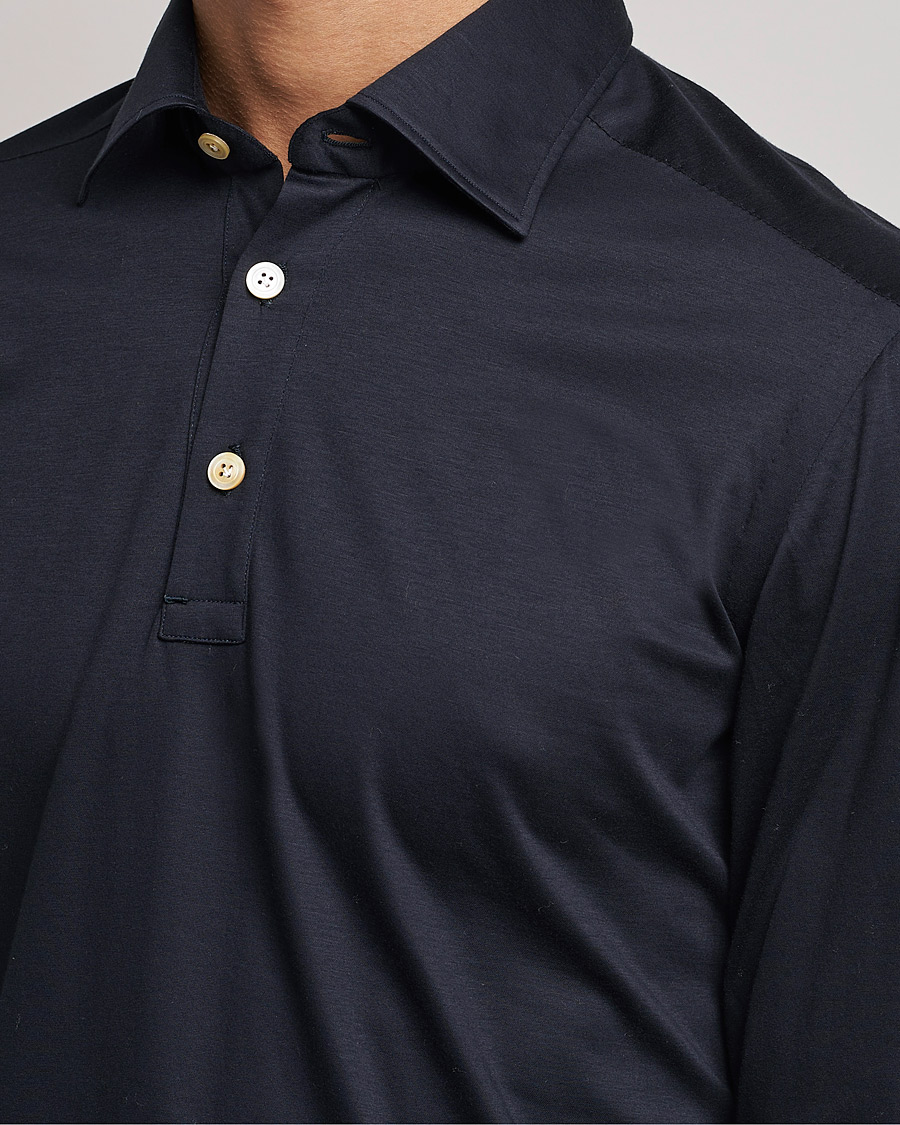 Herre | Pikéer | Kiton | Long Sleeve Polo Shirt Navy