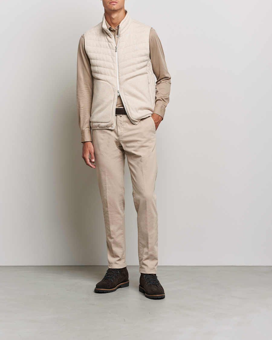 Herre | Gensere | Kiton | Long Sleeve Polo Shirt Beige