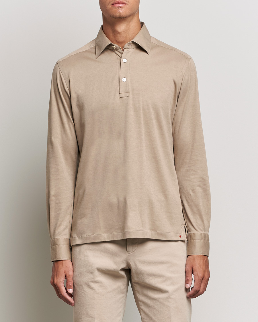 Herre | Gensere | Kiton | Long Sleeve Polo Shirt Beige