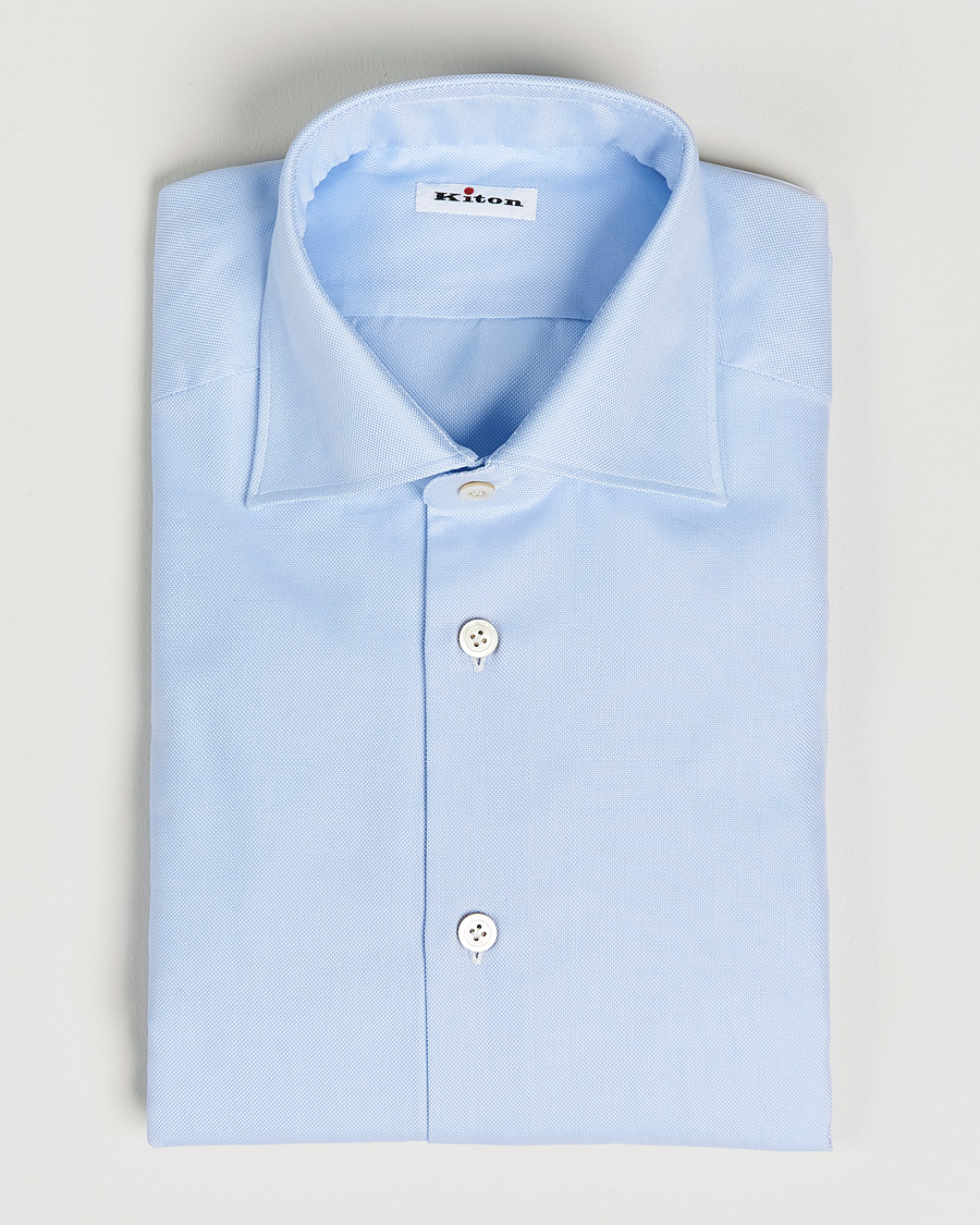 Herre |  | Kiton | Slim Fit Royal Oxford Shirt Light Blue