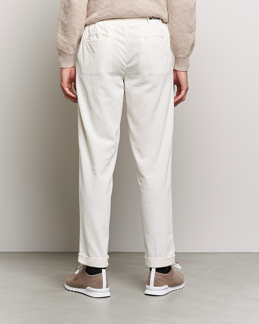 Herre | Bukser | Kiton | Slim Fit Cashmere Corduroy Trousers Off White