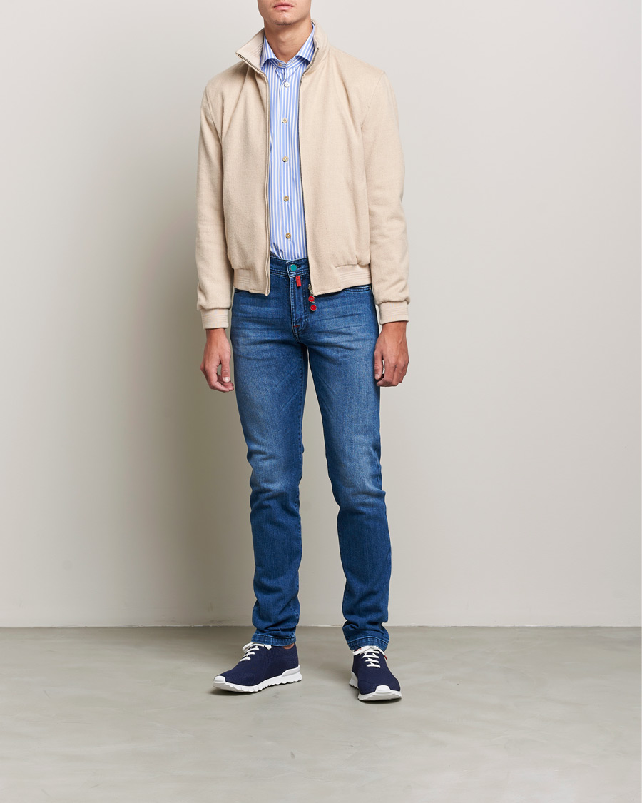Herre | Jeans | Kiton | Slim Fit Stretch Jeans Medium Blue Wash