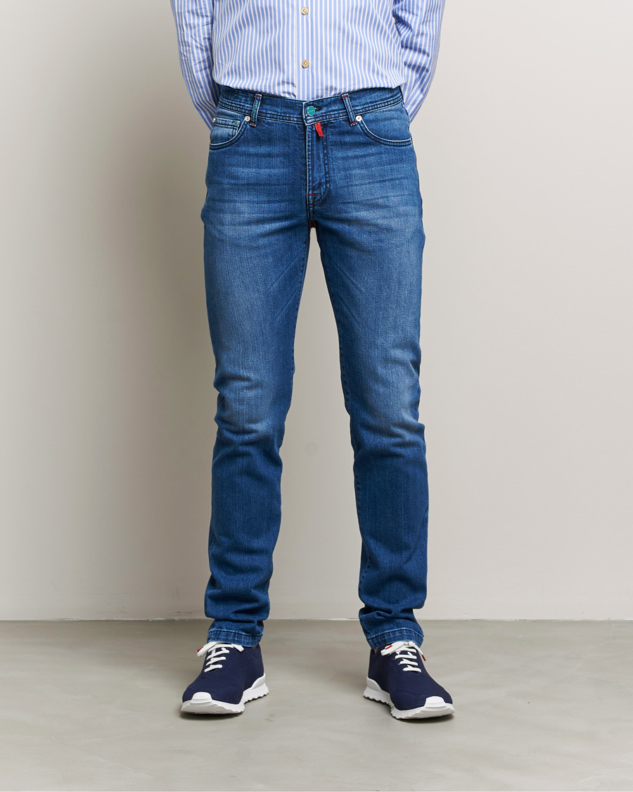 Herre | Jeans | Kiton | Slim Fit Stretch Jeans Medium Blue Wash