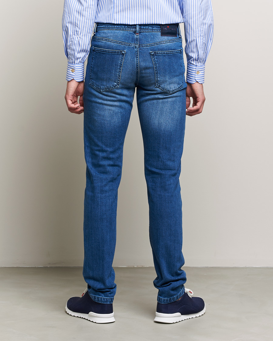 Herre | Jeans | Kiton | Slim Fit Stretch Jeans Medium Blue Wash