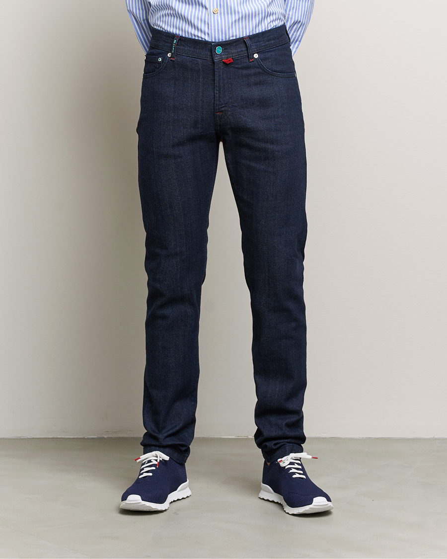 Herre | Jeans | Kiton | Slim Fit Stretch Jeans Dark Blue