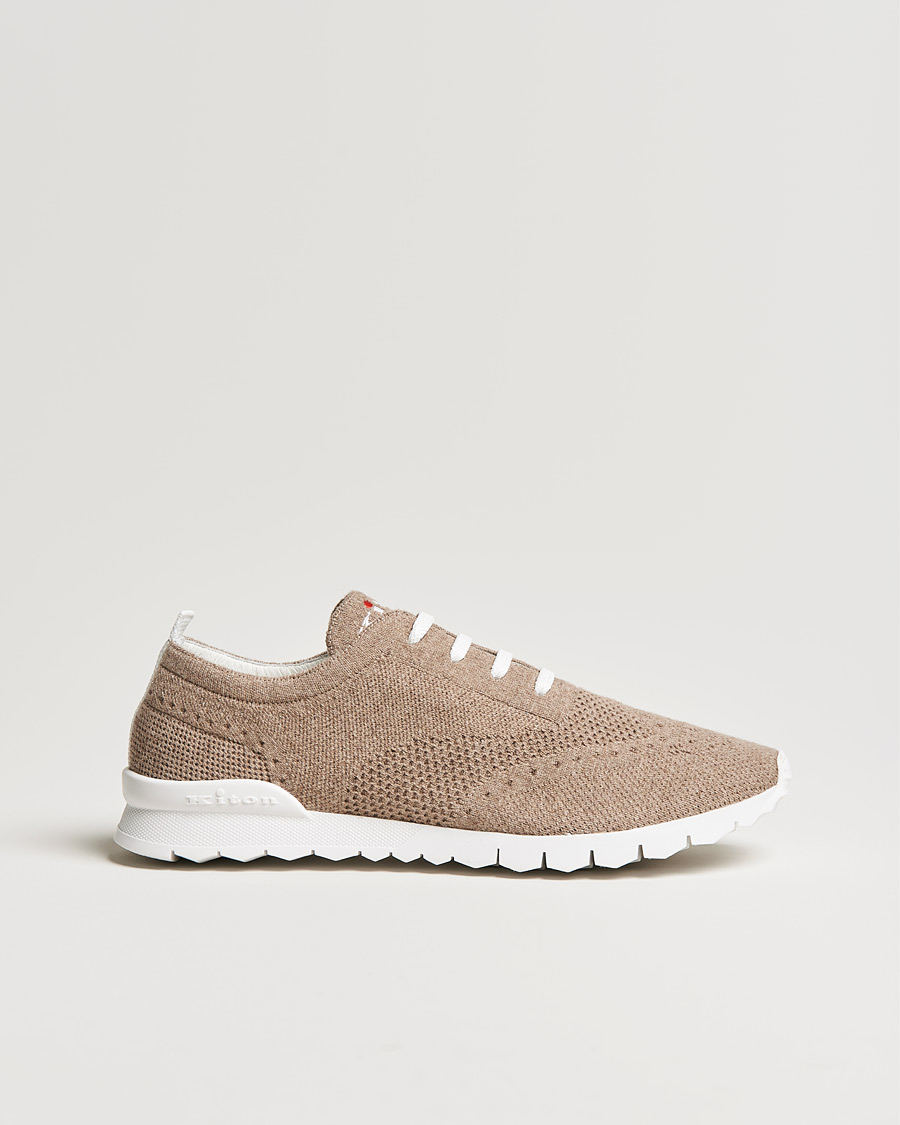 Herre | Kiton Cashmere Mesh Running Sneakers Beige | Kiton | Cashmere Mesh Running Sneakers Beige