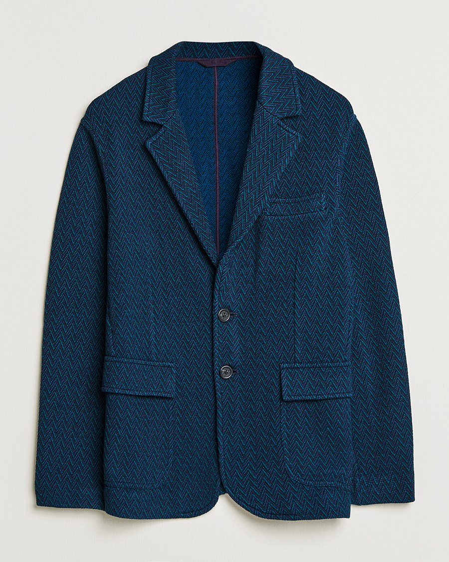 Herre | Dressjakker | Missoni | Zig Zag Knitted Blazer Navy