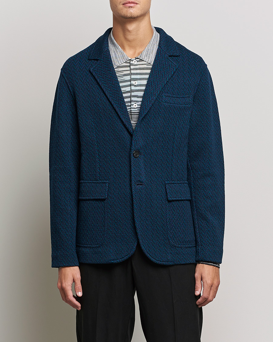 Herre | Dressjakker | Missoni | Zig Zag Knitted Blazer Navy