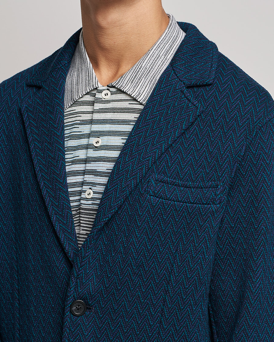 Herre | Dressjakker | Missoni | Zig Zag Knitted Blazer Navy