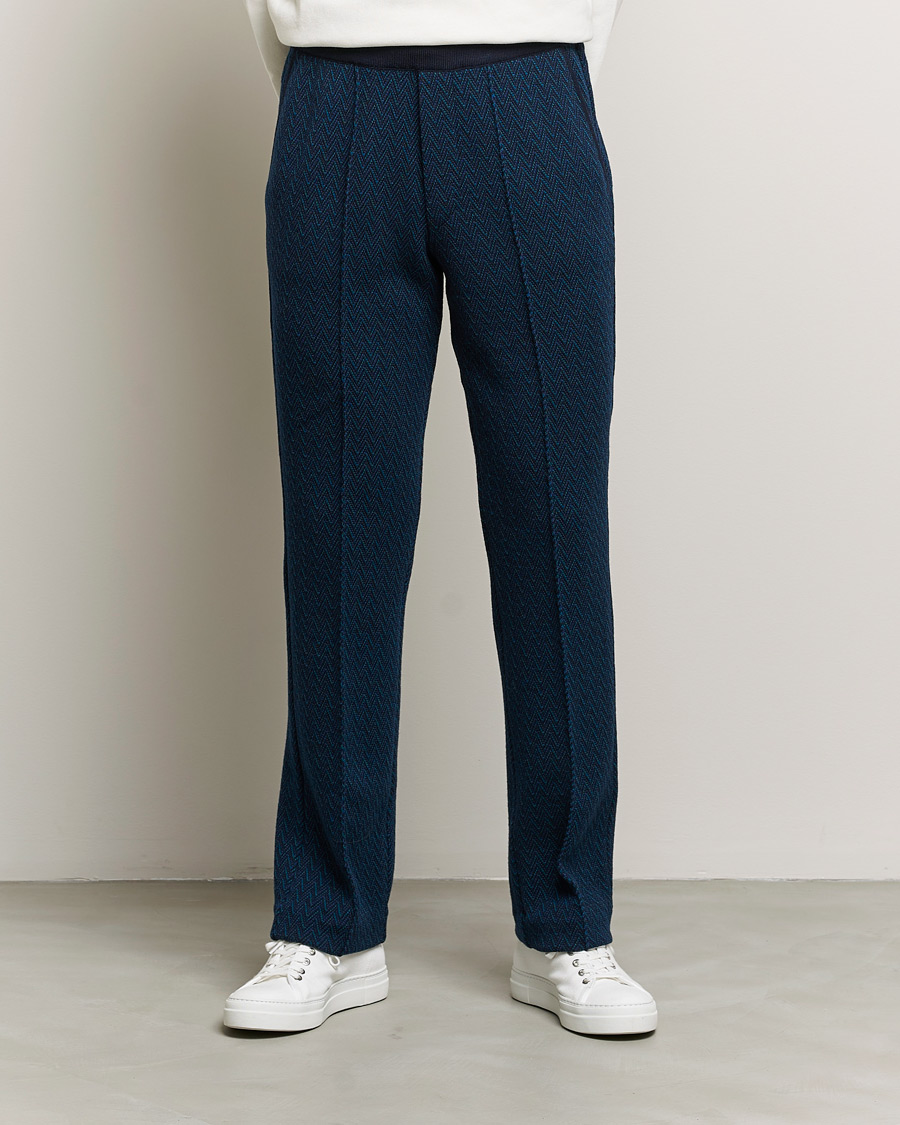Herre | Drawstringbukser | Missoni | Zig Zag Knitted Trousers Navy