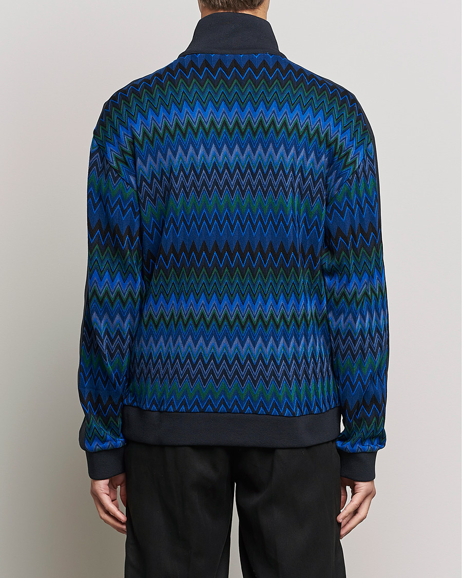Herre | Gensere | Missoni | Chevron Full Zip Sweater Navy
