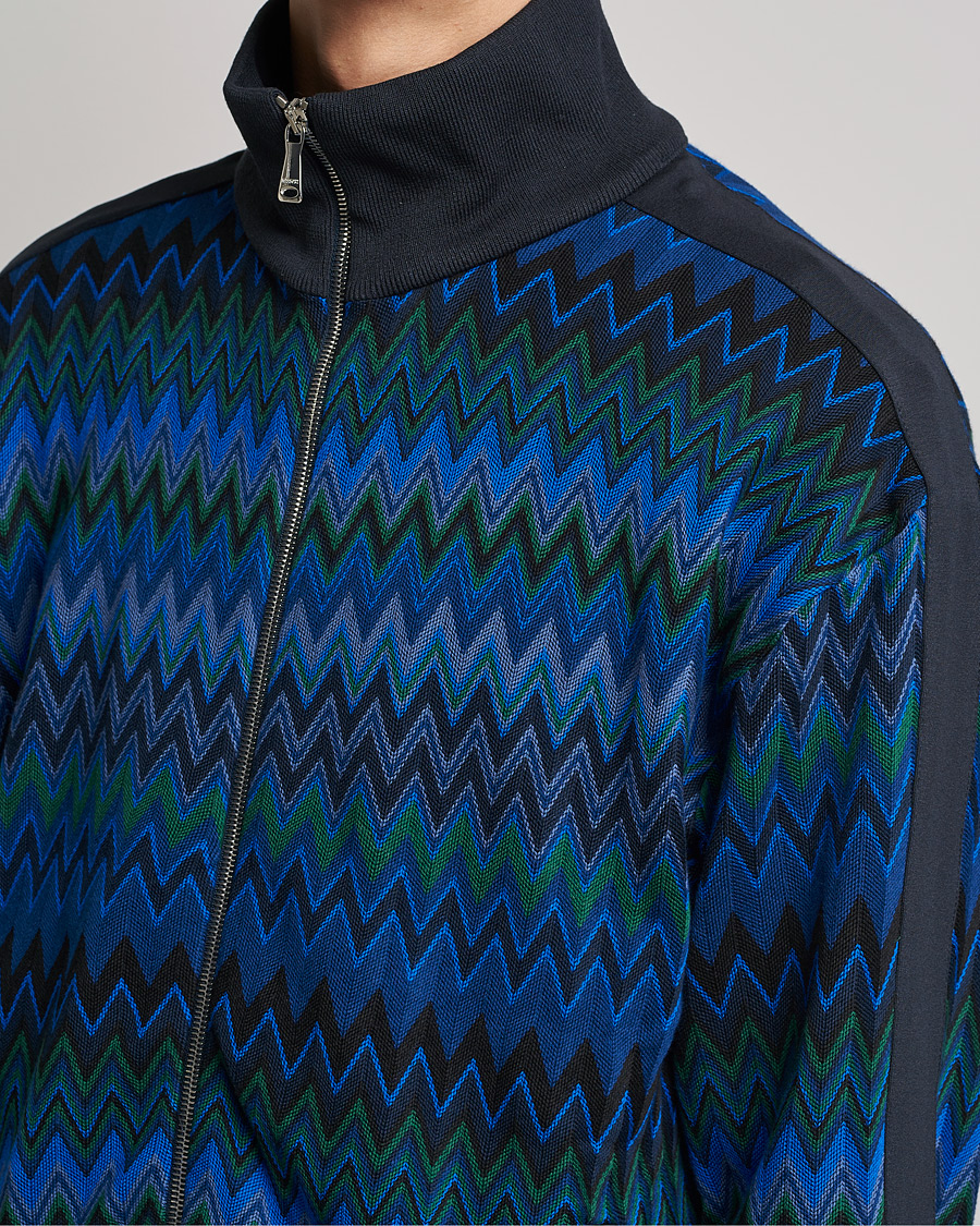 Herre | Gensere | Missoni | Chevron Full Zip Sweater Navy