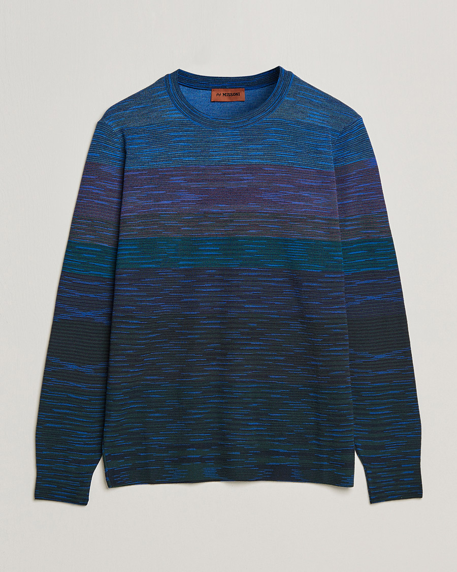 Herre | Gensere | Missoni | Striped Wool Sweater Navy/Purple