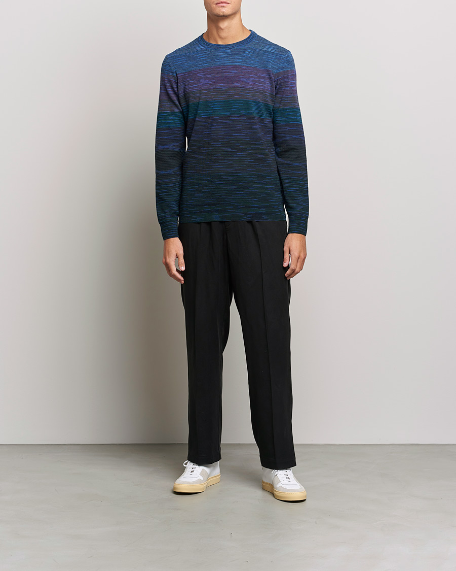Herre | Gensere | Missoni | Striped Wool Sweater Navy/Purple