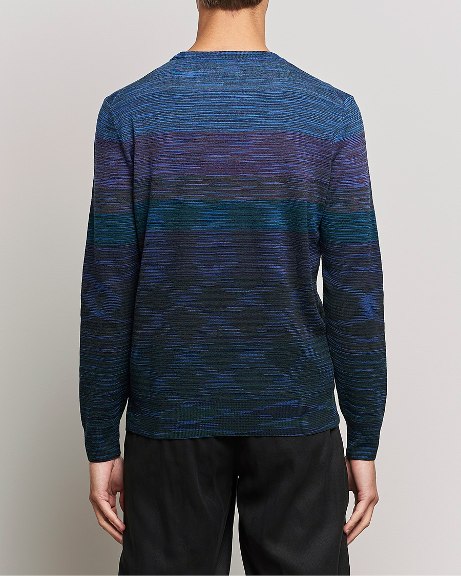 Herre | Gensere | Missoni | Striped Wool Sweater Navy/Purple