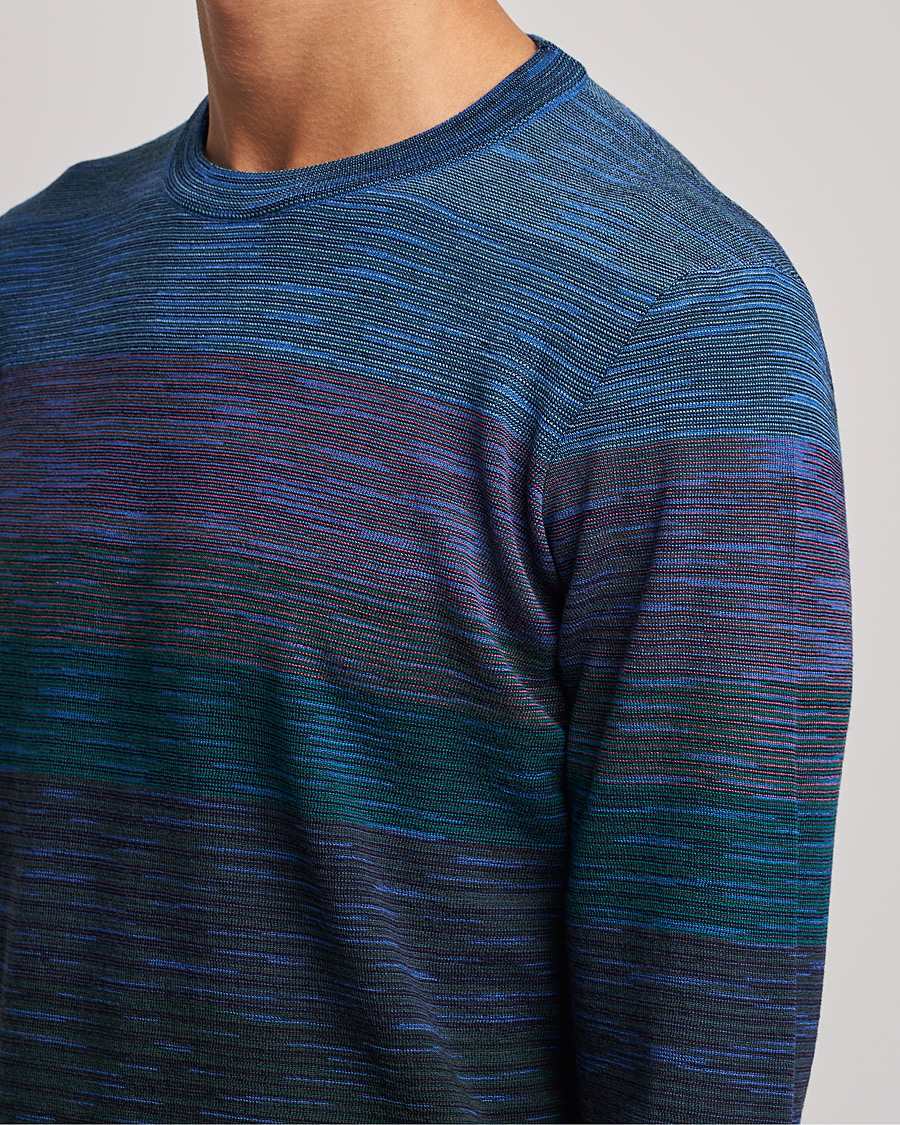 Herre | Gensere | Missoni | Striped Wool Sweater Navy/Purple
