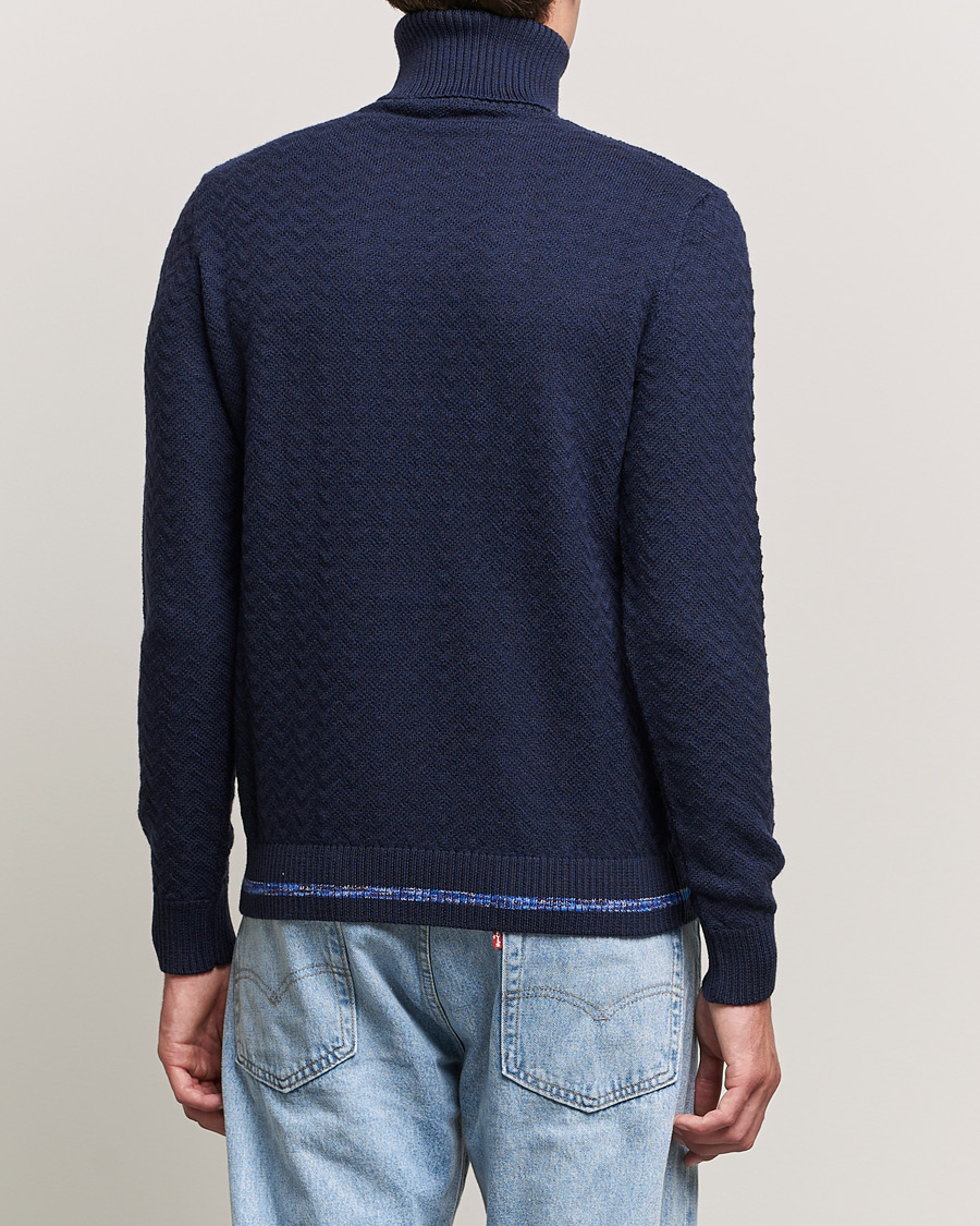 Herre | Gensere | Missoni | Patchwork Chevron Turtleneck Navy