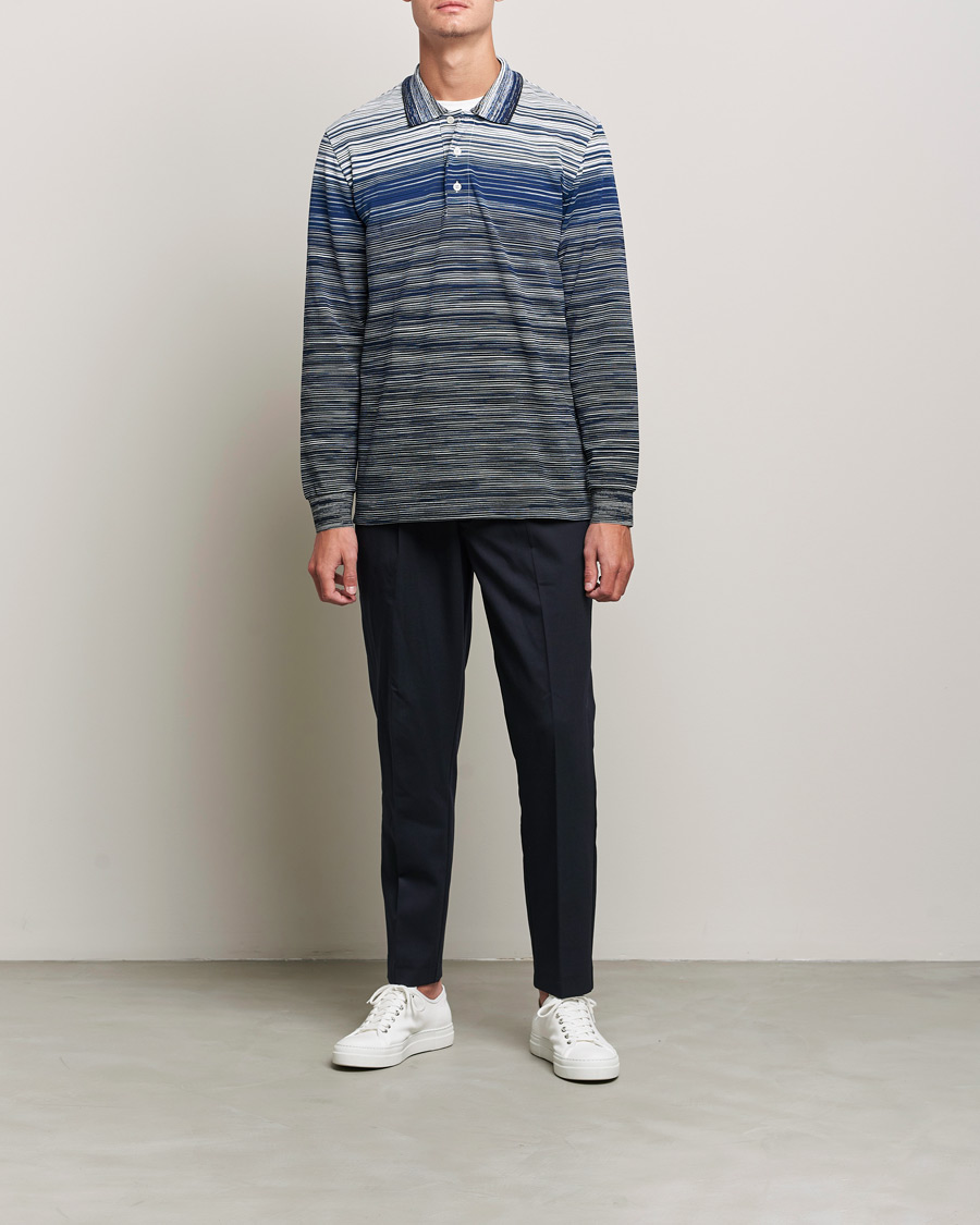 Herre | Gensere | Missoni | Fiammato Piquet Polo Navy/White