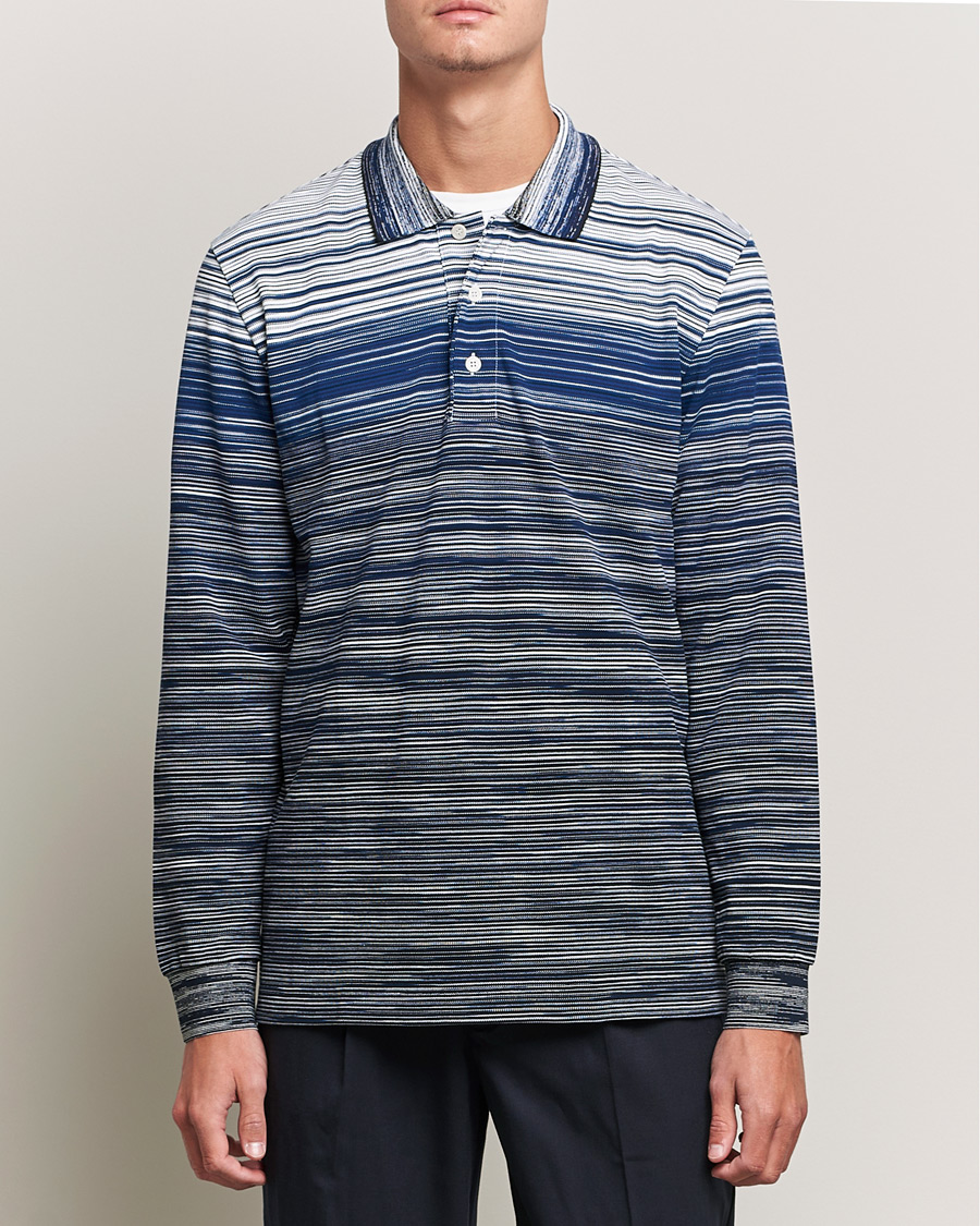 Herre | Langermet piké | Missoni | Fiammato Piquet Polo Navy/White