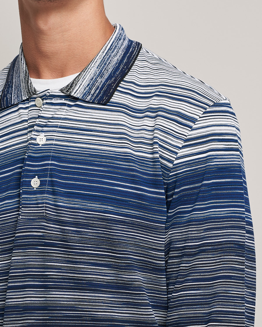 Herre | Gensere | Missoni | Fiammato Piquet Polo Navy/White