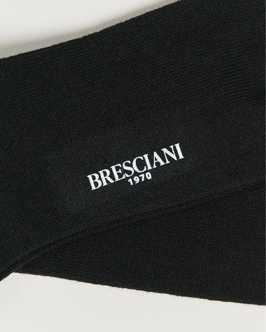 Herre |  | Bresciani | Pure Cashmere Socks Black