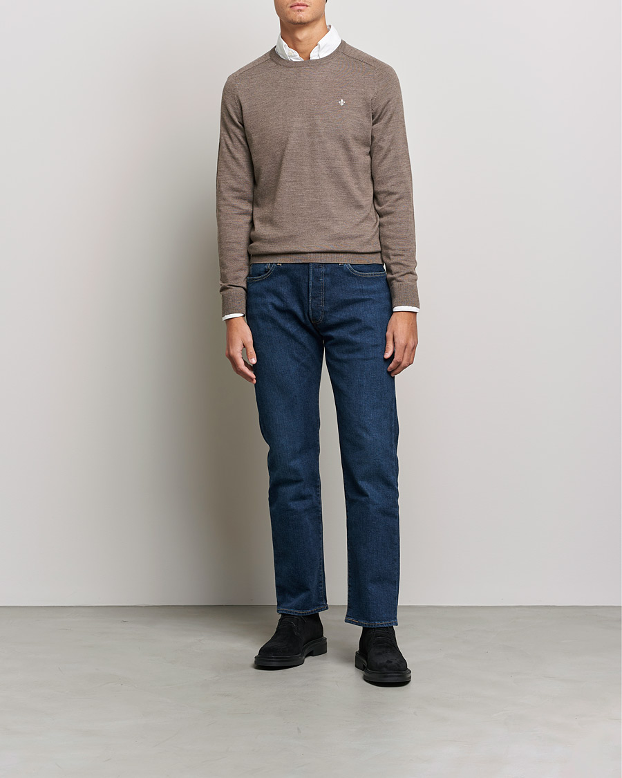 Herre | Gensere | Morris | Merino O-neck Brown
