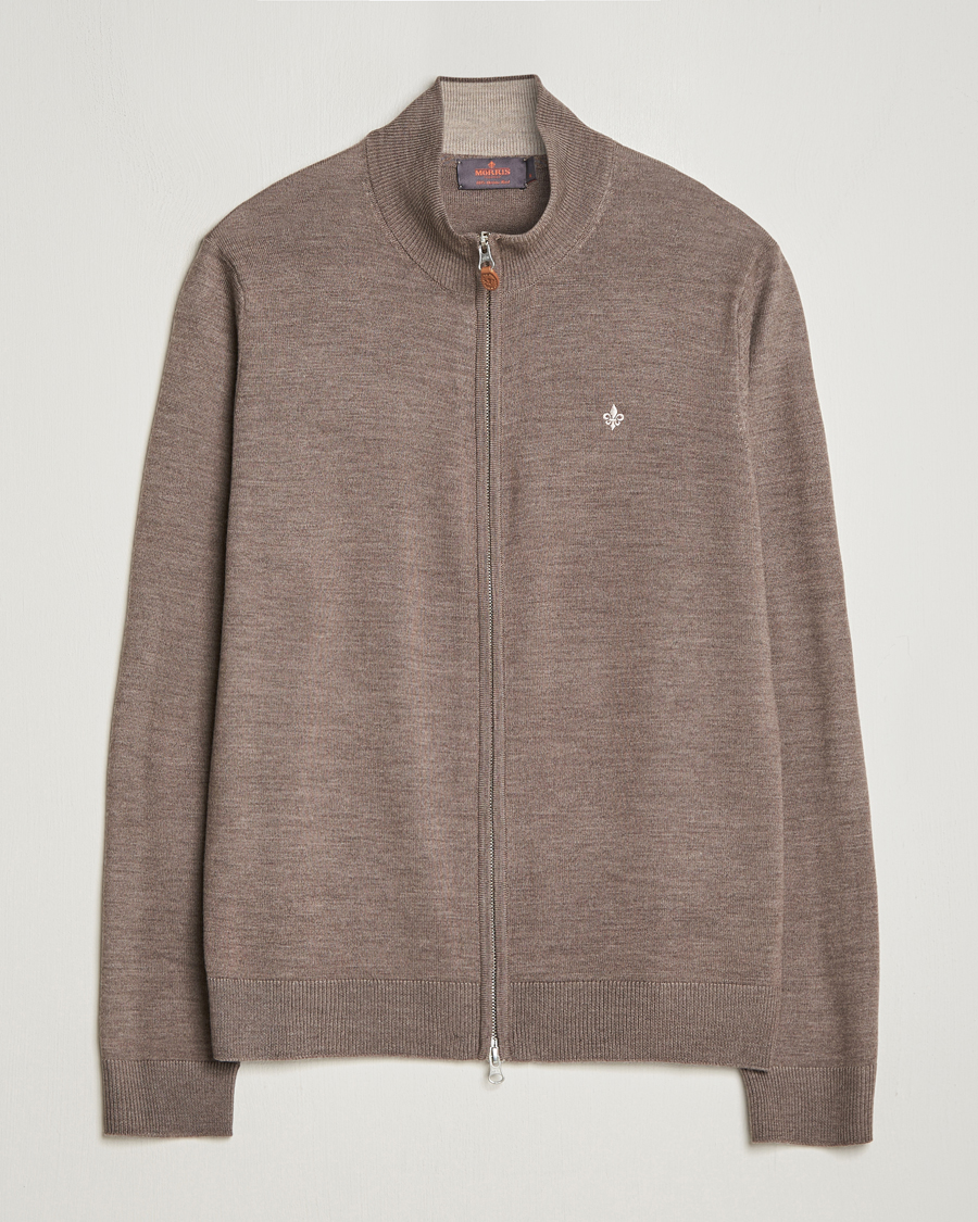 Herre | Gensere | Morris | Merino Zip Cardigan Brown