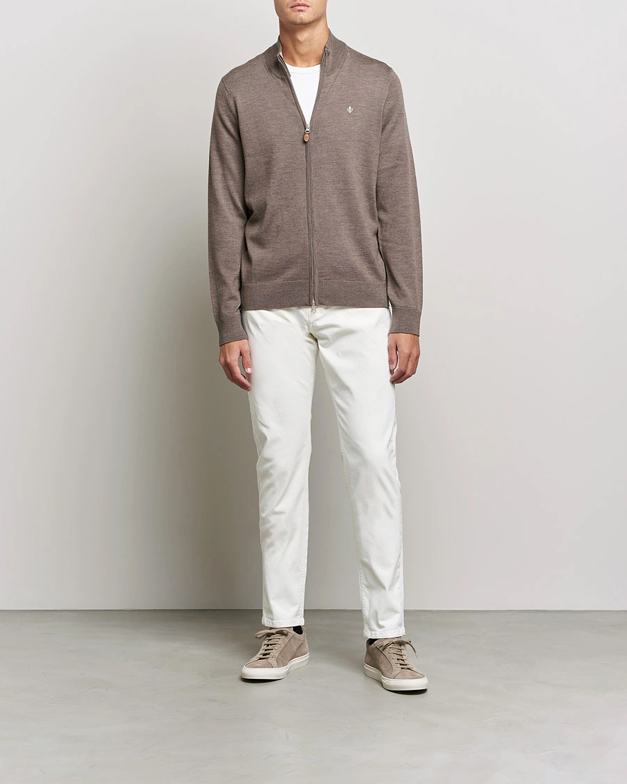 Herre | Gensere | Morris | Merino Zip Cardigan Brown