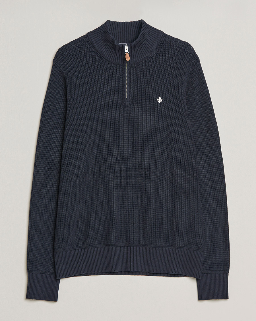 Herre | Gensere | Morris | Bernard Cotton Half Zip Blue