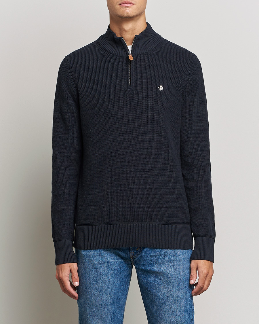 Herre | Gensere | Morris | Bernard Cotton Half Zip Blue