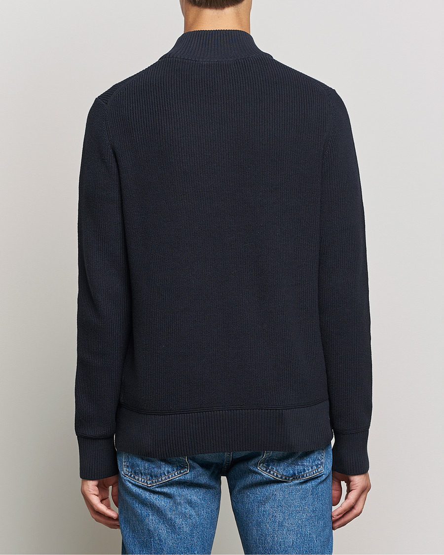 Herre | Gensere | Morris | Bernard Cotton Half Zip Blue