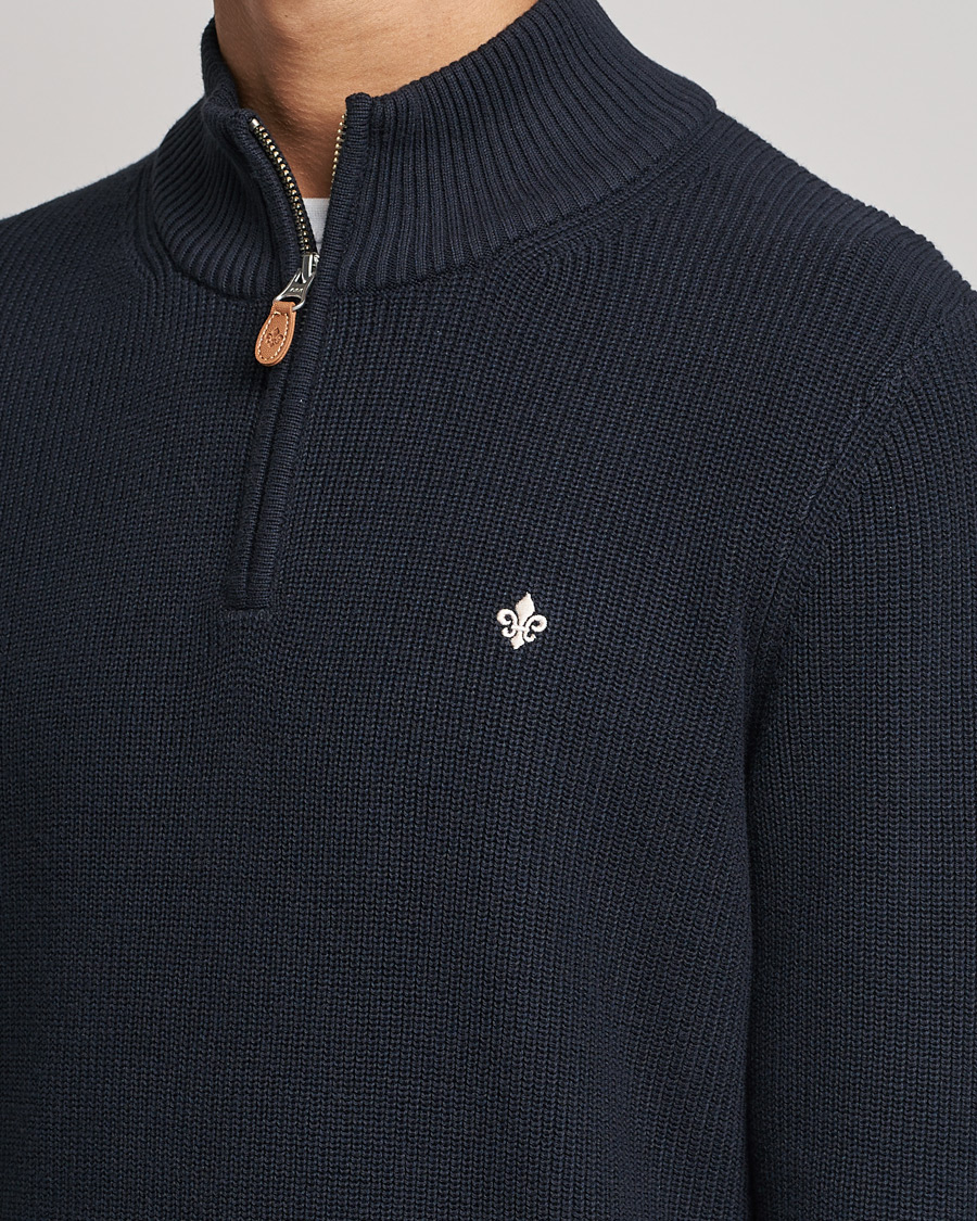 Herre | Gensere | Morris | Bernard Cotton Half Zip Blue