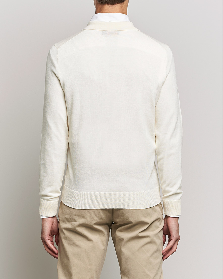 Herre | Gensere | Morris | Delon Merino Knitted Polo Shirt Off White