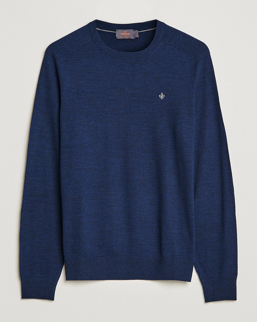Herre | Gensere | Morris | Merino Crew Neck Pullover Blue
