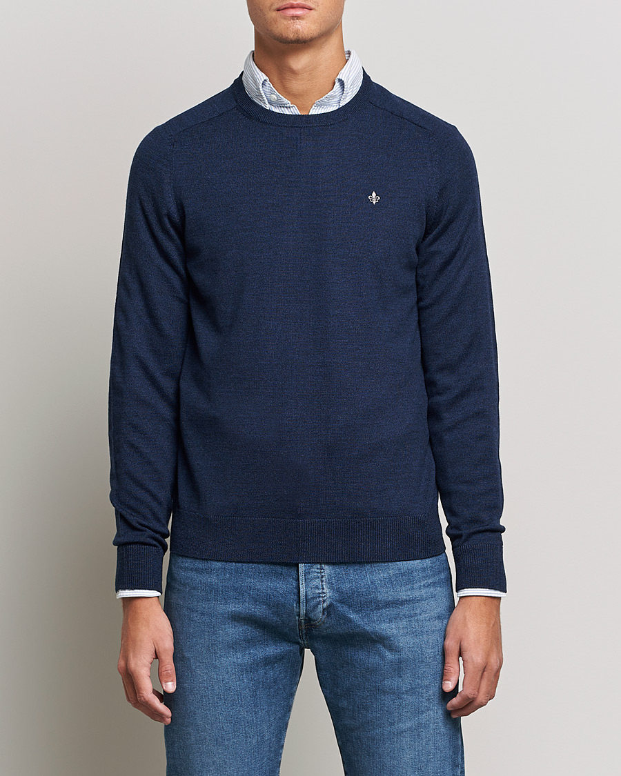 Herre | Gensere | Morris | Merino Crew Neck Pullover Blue