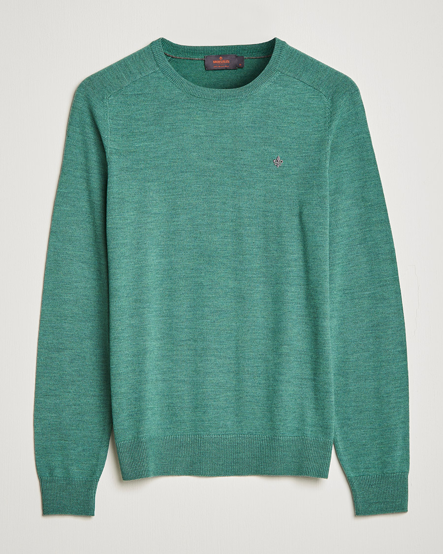 Herre | Gensere | Morris | Merino Crew Neck Pullover Mineral Green