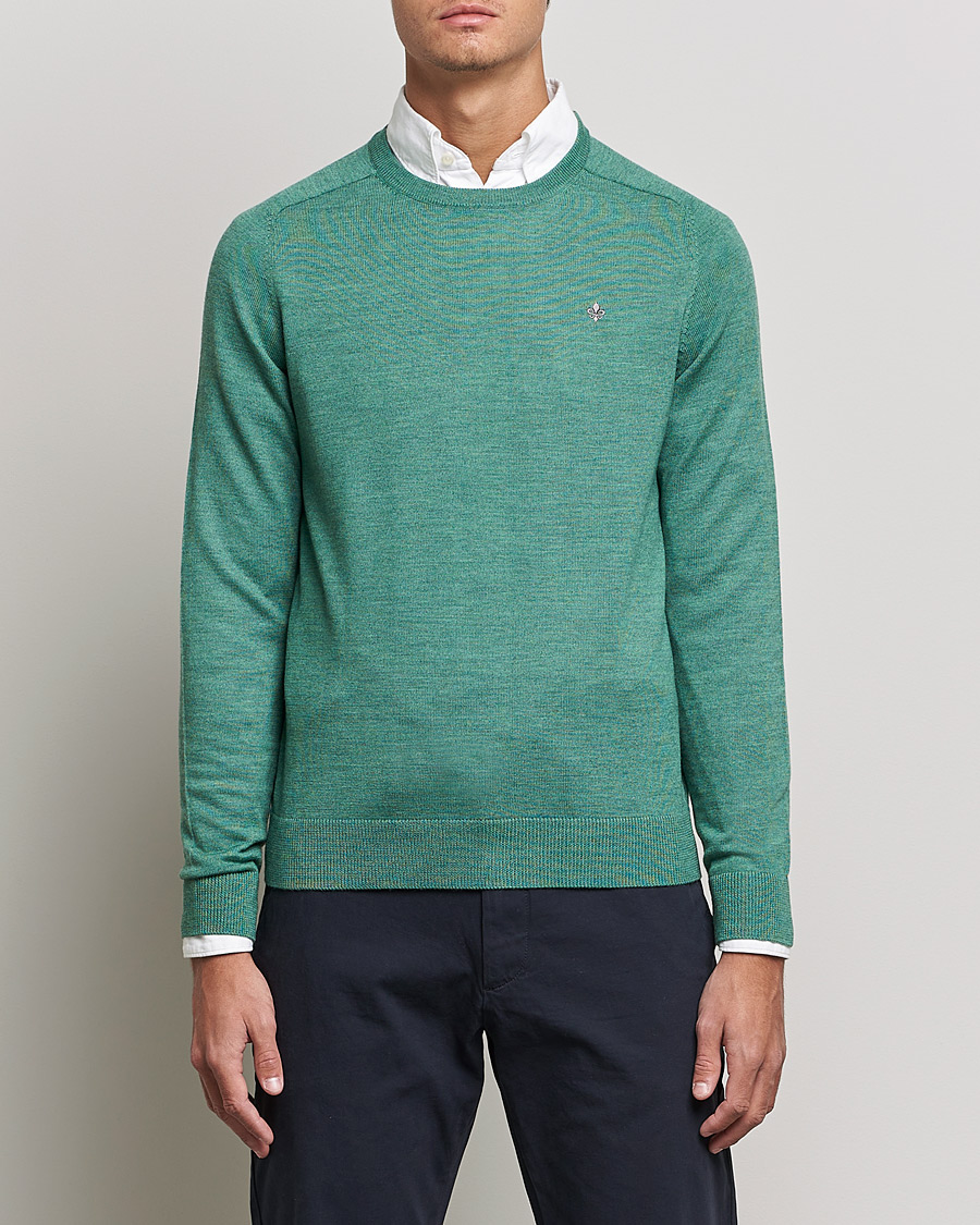 Herre | Pullovers rund hals | Morris | Merino Crew Neck Pullover Mineral Green