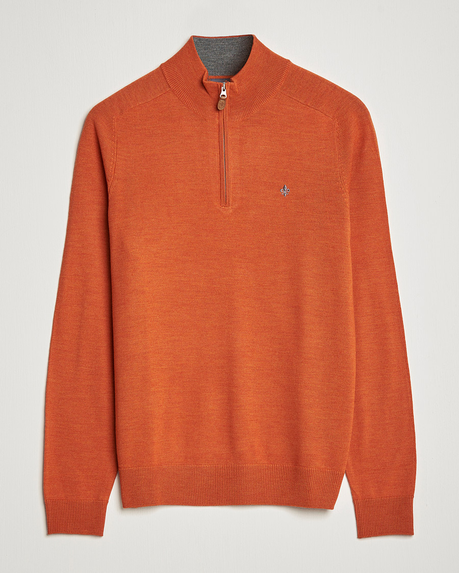 Herre | Gensere | Morris | John Merino Half Zip Orange