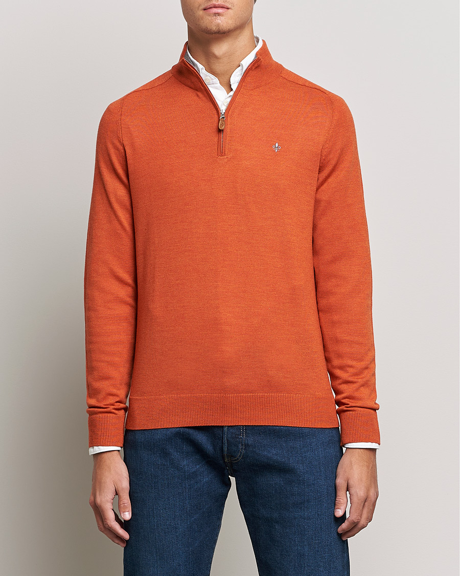 Herre | Gensere | Morris | John Merino Half Zip Orange