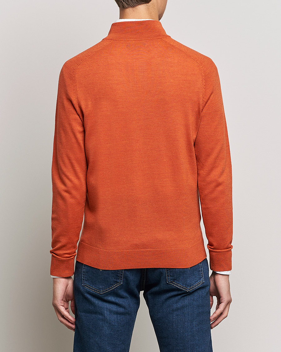 Herre | Gensere | Morris | John Merino Half Zip Orange