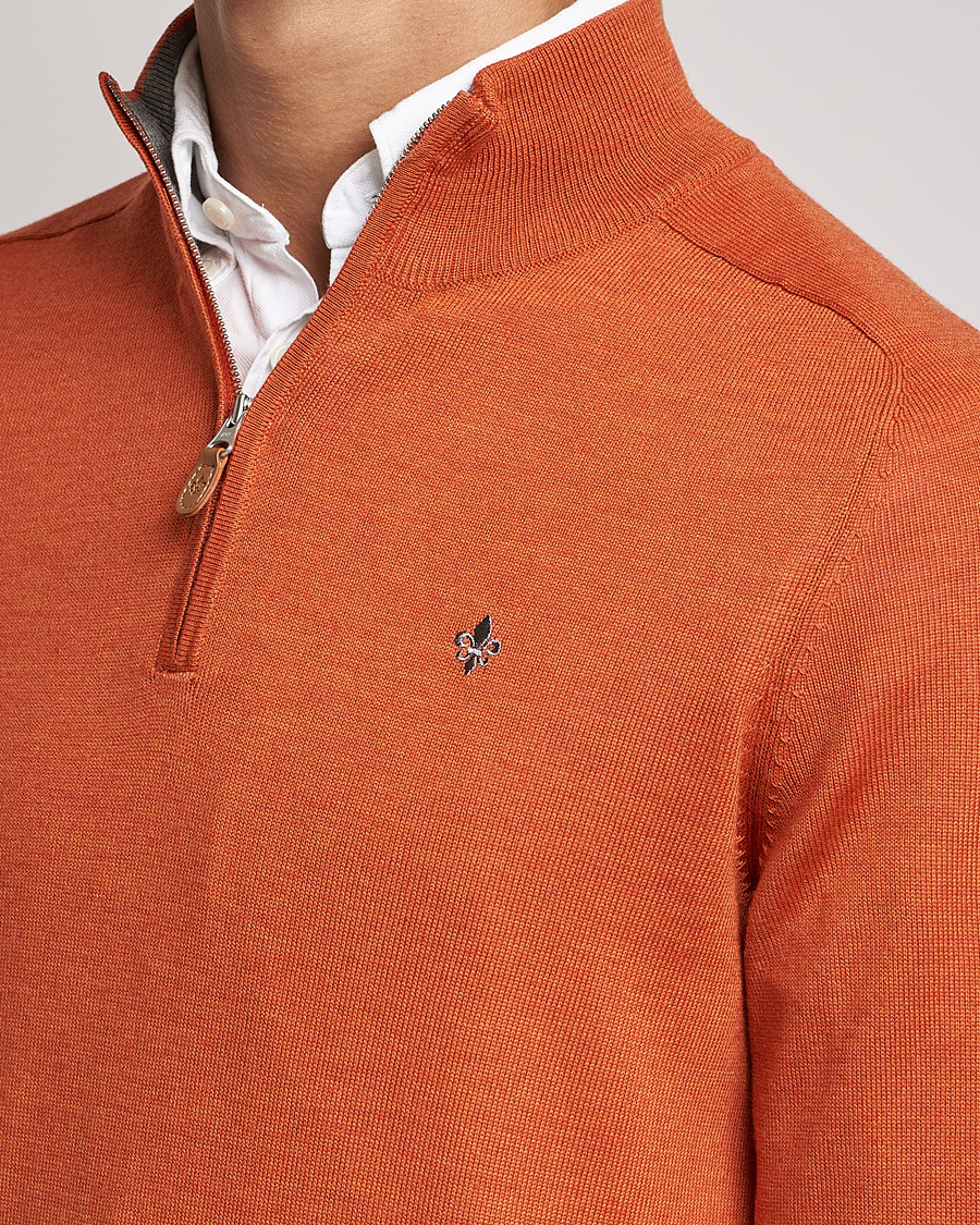 Herre | Gensere | Morris | John Merino Half Zip Orange