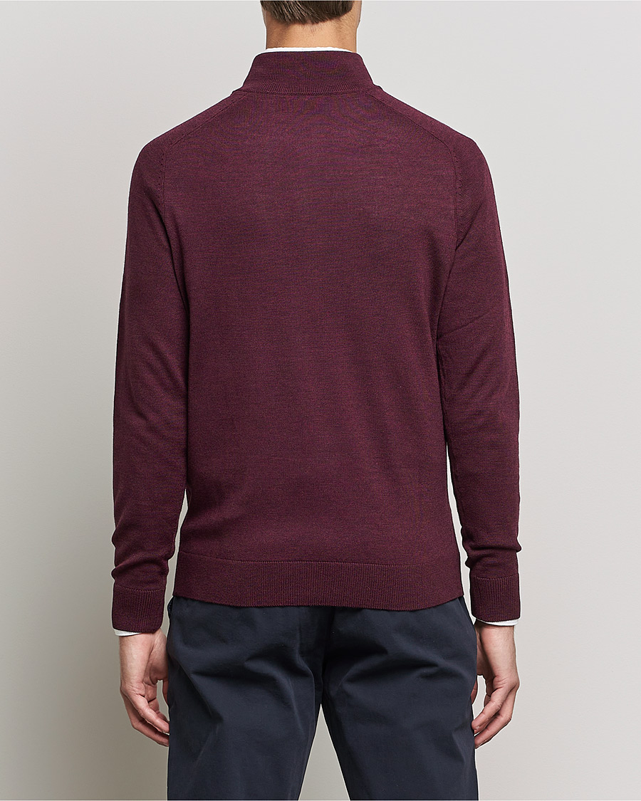 Herre | Gensere | Morris | John Merino Half Zip Burgundy