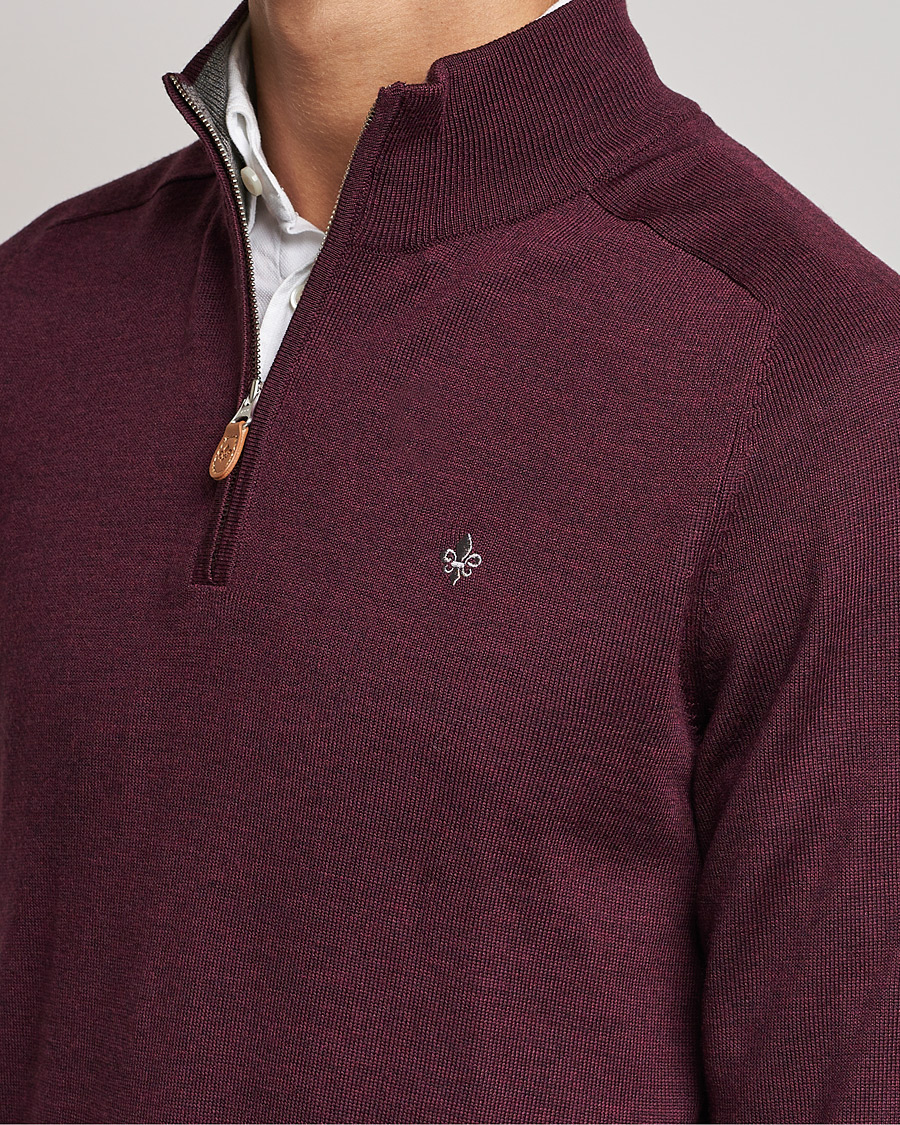 Herre | Gensere | Morris | John Merino Half Zip Burgundy