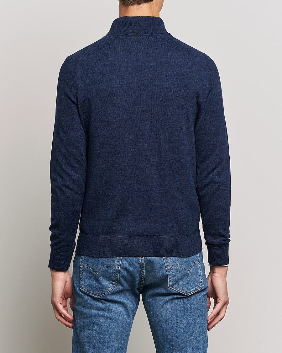 Herre | Gensere | Morris | John Merino Half Zip Blue